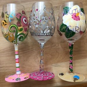 3 Lolita Wine Glasses